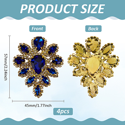 4Pcs Teardrop Shape Hotfix Rhinestone PATC-FG0002-25D-1