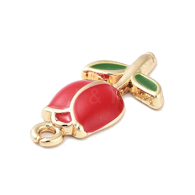 Golden Plated Alloy Enamel Pendants ENAM-L047-01G-03-1