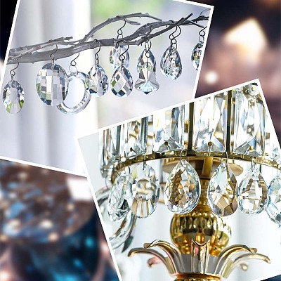 10Pcs Transparent Glass Pendants GLAA-SP0001-45A-1