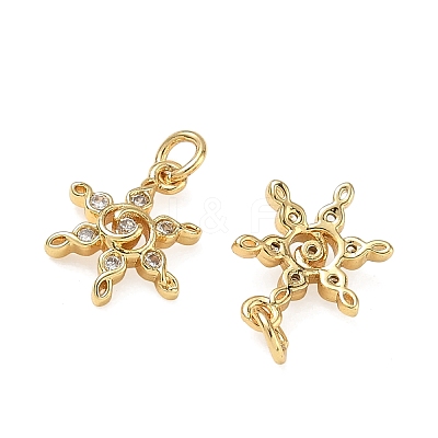 Brass Micro Pave Cubic Zirconia Charms CU-CBAF0F8-17A-G-1