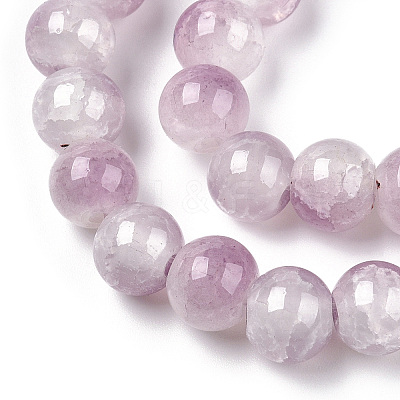 Crackle Baking Paint Imitation Jade Glass Beads Strands X1-DGLA-T003-8mm-04-1