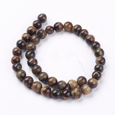 Natural Tiger Eye Round Bead Strands G-R200-10mm-1