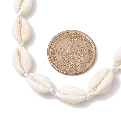 Bohemia Natural Cowrie Shell Beaded Necklaces NJEW-JN04784-03-1