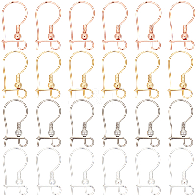 48Pcs 4 Colors 316L Surgical Stainless Steel Hoop Earring Findings STAS-SC0008-51-1