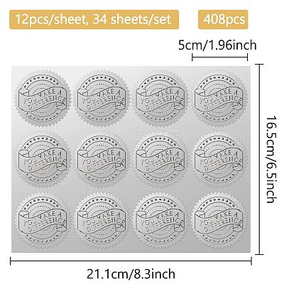 34 Sheets Silver Foil Embossed PET Picture Sticker DIY-WH0528-018-1