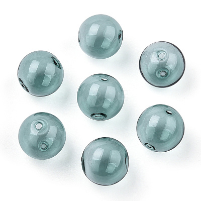 Transparent Blow High Borosilicate Glass Globe Beads GLAA-T003-09E-1