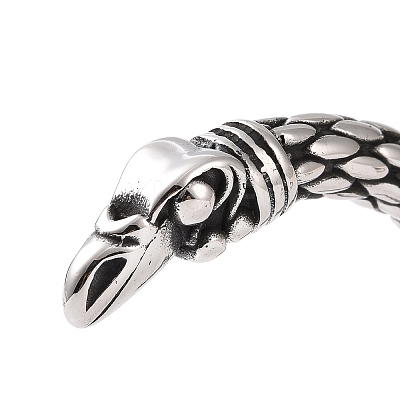 304 Stainless Steel Bird Open Cuff Bangle for Men Women BJEW-M230-08AS-1