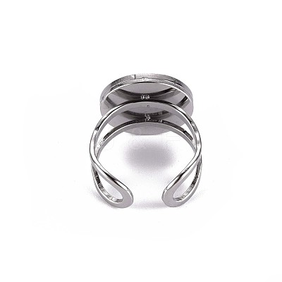 Non-Tarnish 201 Stainless Steel Cuff Pad Ring Settings X-STAS-S080-040C-P-1
