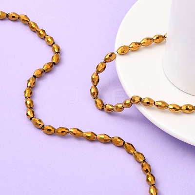 Electroplate Glass Beads GC881Y-3-1