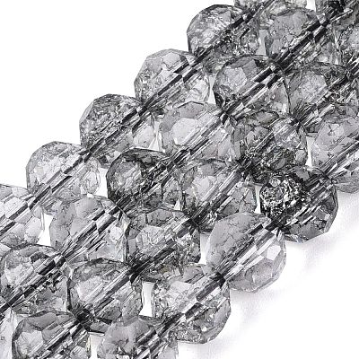 Crackle Transparent Glass Beads Strands GLAA-N068-06A-01-1