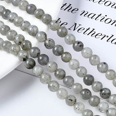 Natural Labradorite Round Beads Strands G-S158-6mm-1