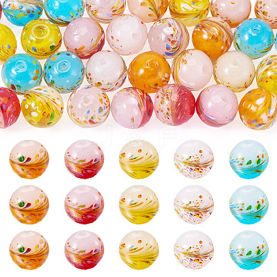 30Pcs 5 Colors Handmade Lampwork Beads LAMP-TA0001-51-1