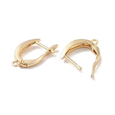 Rack Plating Brass Hoop Earring Findings with Latch Back Closure KK-D083-05G-1