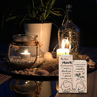 Wood Candle Holder AJEW-WH0268-001-1