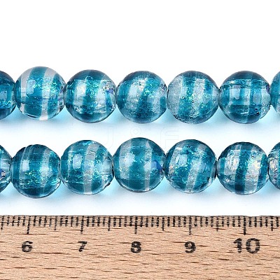 Handmade Foil Glass Beads Strands FOIL-N033-05C-1