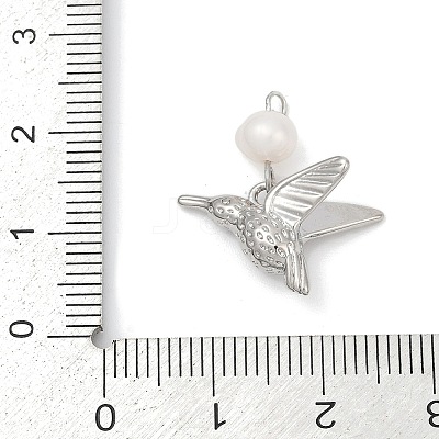 Natural Cultured Freshwater Pearl & Brass Pendants KK-U062-03P-1
