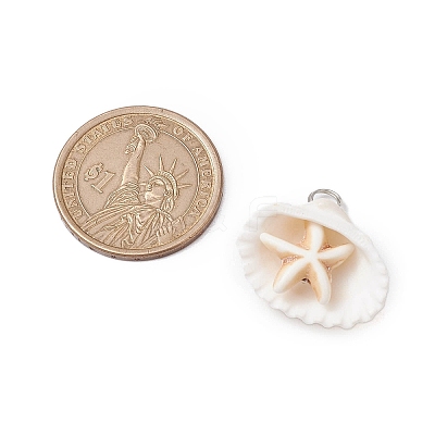 Summer Beach Natural Shell Pendants PALLOY-JF02649-01-1