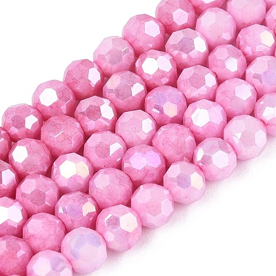 Anti-Tarnish Electroplate Glass Beads Strands EGLA-ZX010-6mm-02-1