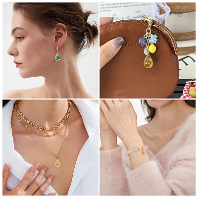 10Pcs 10 Colors Transparent Resin Pendants RESI-TA0004-84-1