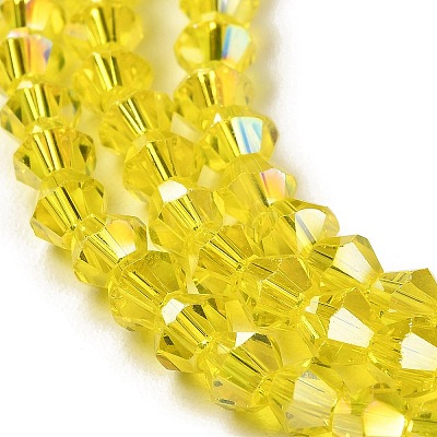 Transparent Electroplate Glass Beads Strands GLAA-F029-3mm-A21-1