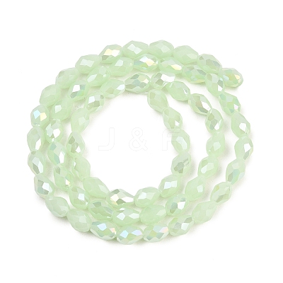 Opaque Solid Color Electroplate Glass Beads Strands EGLA-N013-J6mm-B04-1-1