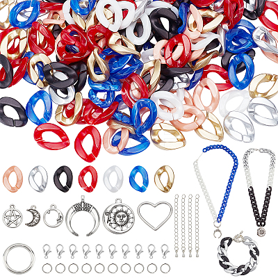 DIY Curb Chains Bracelets Necklaces Making Kits DIY-PH0009-27-1