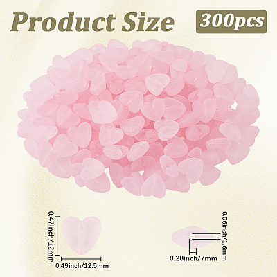 300Pcs 3 Bags Transparent Frosted Acrylic Beads FACR-PA0001-02A-1