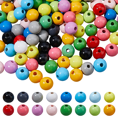 640Pcs 16 Colors Schima Wood Beads WOOD-DC0001-39-1
