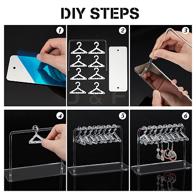 1 Set Acrylic Earring Display Stands EDIS-PH0001-36C-WH-1
