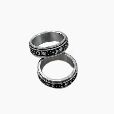 201 Stainless Steel Rotating Fidget Band Ring MATO-PW0001-059D-05-1