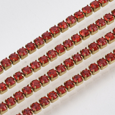 304 Stainless Steel Rhinestone Strass Chains STAS-T055-06G-1