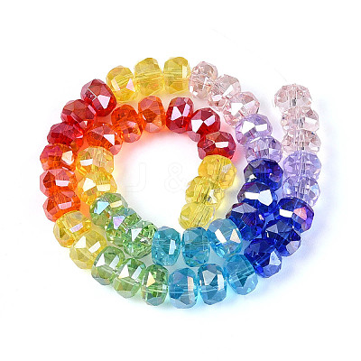 Electroplate Transparent Glass Beads Strands EGLA-N025-04A-A01-1