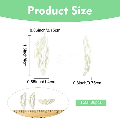 80Pcs ABS Plastic Imitation Pearl Pendants OACR-YW0003-40-1