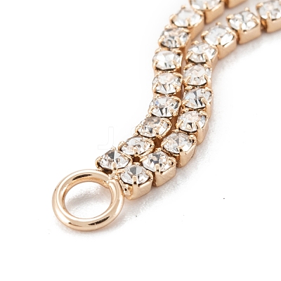Brass Micro Pave Clear Cubic Zirconia Tassel Pendants KK-D063-01G-1