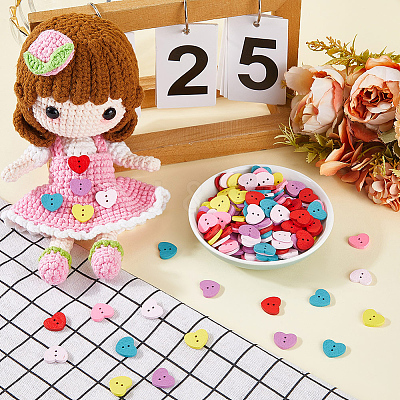 300Pcs 2-Hole Wood Buttons BUTT-SP0001-04A-1