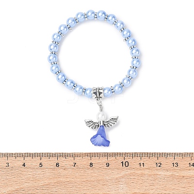 Lovely Wedding Dress Angel Bracelets for Kids BJEW-JB00727-01-1