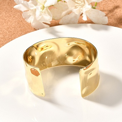 Rack Plating Brass Wide Cuff Bangles LS-BJEW-D057-03G-1