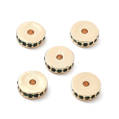 Brass Micro Pave Cubic Zirconia Beads KK-R216-15KCG-02-1