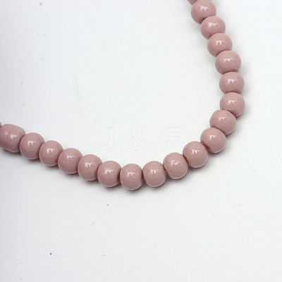 Painted Glass Beads Strands X-DGLA-S071-6mm-B24-1