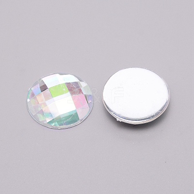 Acrylic Faceted Cabochons LS-OACR-WH0025-11A-1