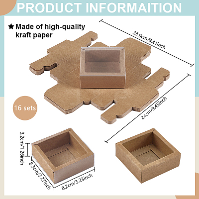 Kraft Paper Cardboard Gift Drawer Boxes CON-WH0085-129B-1