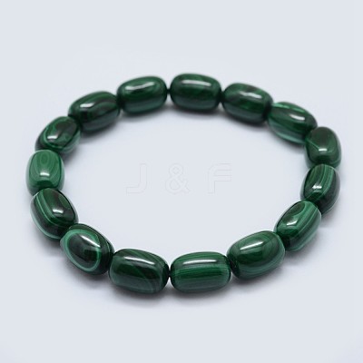 Natural Malachite Stretch Bracelets BJEW-F327-01-1