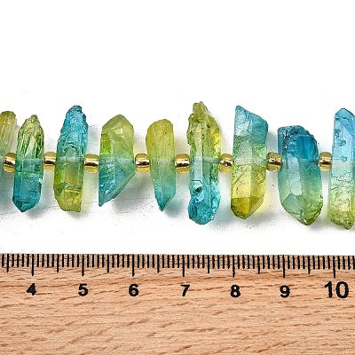 Electroplated Natural Quartz Crystal Beads Strands G-F800-D12-1