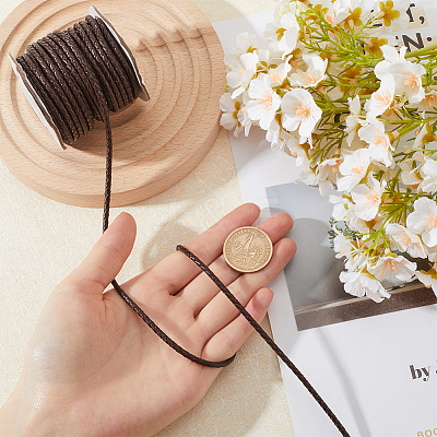 1 Roll Round Braided Cowhide Cords WL-SC0001-01B-1