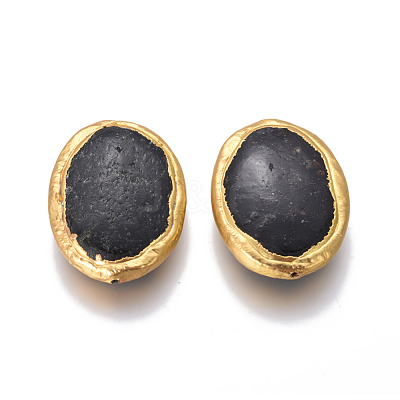 Natural Black Fossil Beads G-F633-14A-1
