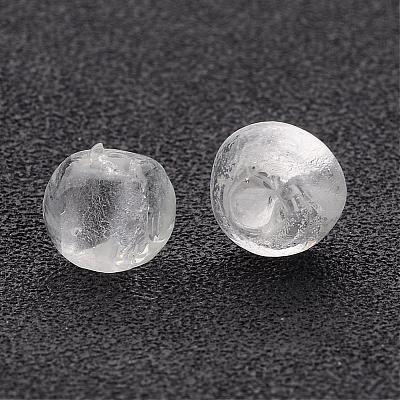 Handmade Silver Foil Glass Beads FOIL-R054-18-1