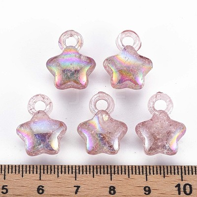 Transparent Crackle Acrylic Pendants MACR-S373-63-L02-1
