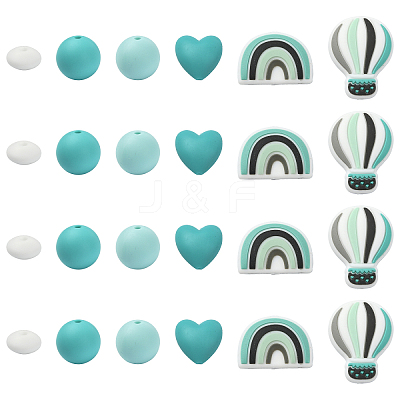 26Pcs Food Grade Eco-Friendly Silicone Beads SIL-YW0002-42A-1