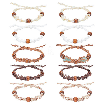 10Pcs 5 Colors Braided Nylon Cord Macrame Pouch Bracelet Making BJEW-PH0004-16-1