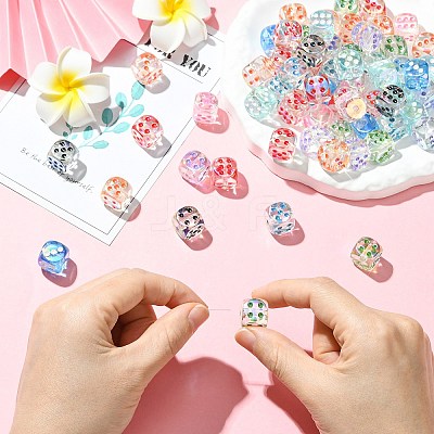 UV Plating Transparent Acrylic Beads MACR-CJC0004-32-1-1